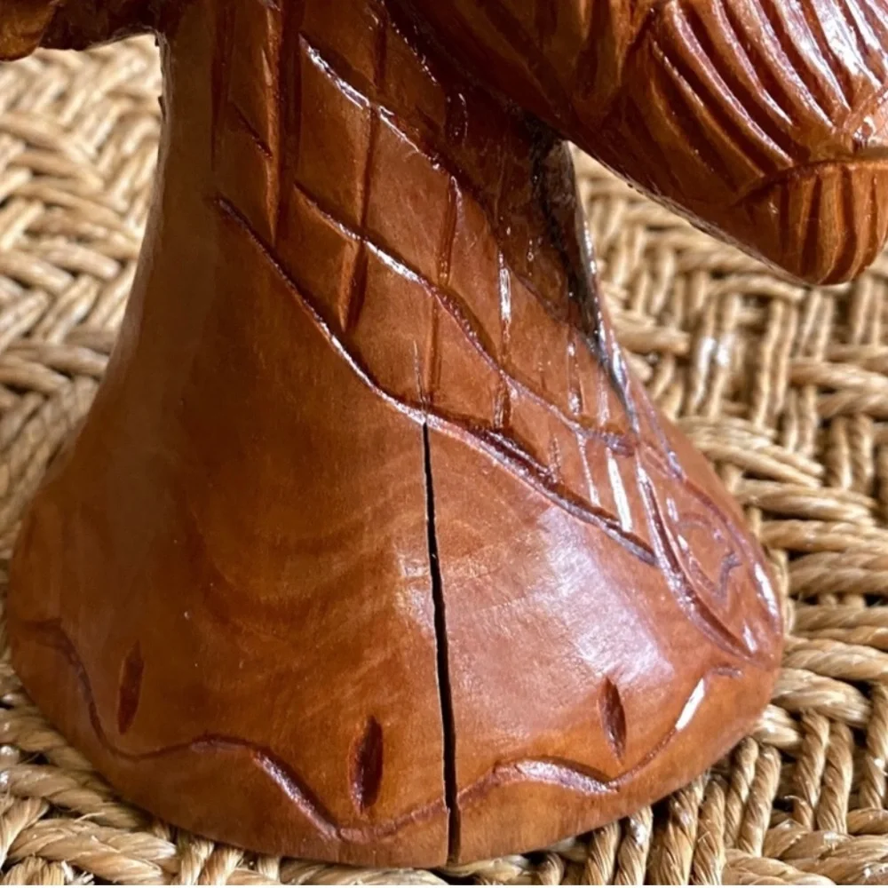 Carved Wooden Male Sculpture Handmade Tribal Folk Art Solid Wood Decor African